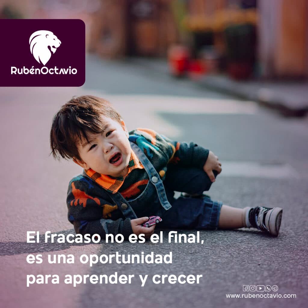 Niño caído en la calle llorando, simbolizando que el fracaso es una oportunidad para aprender y crecer.