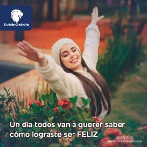 Frase motivadora sobre cómo la felicidad auténtica nace del proceso de sanación interior.