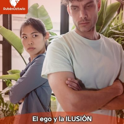 Pareja discutiendo y mostrando tensión emocional, representando la ilusión del control del ego.